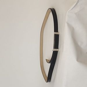 Patent Leather Black Skinny Belt size M‎